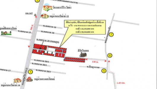 ที่ดินเปล่า บางเสร่  สัตหีบ เนื้อที่รวม 19-1-32 ไร่