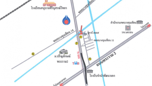 อาคารพาณิชย์ 4 ชั้น 3 คูหา และบ้านเดี่ยว  ถ.บางขุนเทียน 11 กรุงเทพฯ 305.7 ตร.ว.