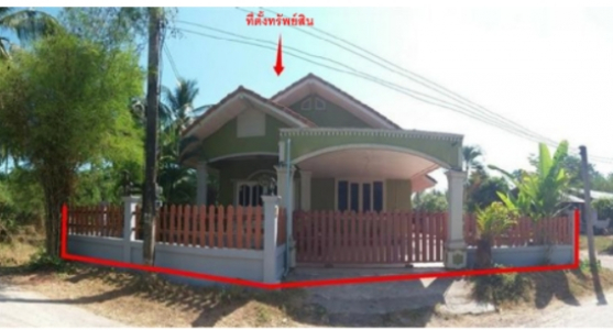 ที่ดินพร้อมสิ่งปลูกสร้าง ซ.ไม่มีชื่อ(ทางสาธารณะ) ถ.สายสุราษฎร์ธานี-นครศรีฯ(401) กม.171+850 ต.กะแดะ อ.กาญจนดิษฐ์ จ.สุราษฎร์ธานี เนื้อที่ 64 วา