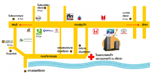 คอนโด ซีฮิลล์ คอนโด เนื้อที่ 36.56 ตร.ม