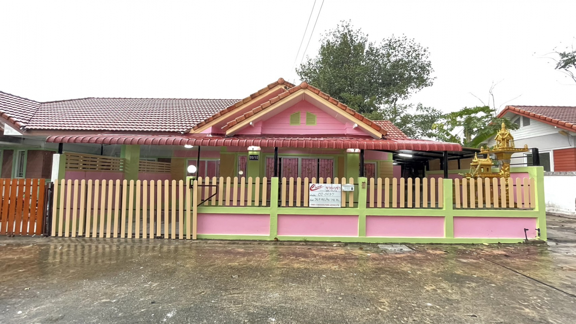 บ้านแฝด 1 ชั้น แปลงมุม หมู่บ้าน เดอะปาล์ม แม่น้ำคู้ จ.ระยอง 38.9 ตร.ว.