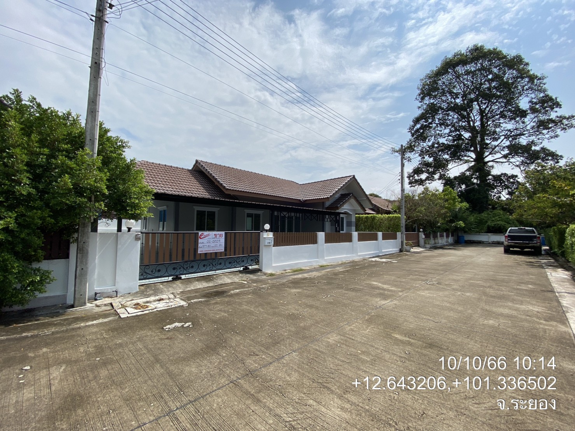 บ้านเดี่ยว 1ชั้น หมู่บ้าน ทรัพย์เจริญธานี  จ.ระยอง 57.30 ตร.ว.